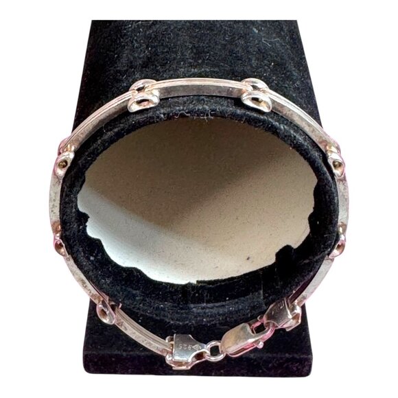 Silpada Sterling Silver 925 Binaro Bar Link Bracelet B0822 Retired Vintage Italy - Picture 3 of 11